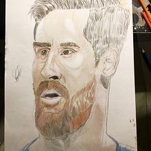 Messi. Drawing, Pencil Drawing, Artistic Drawing, Portrait Drawing, and Realistic Drawing project by Rafael Cohen - 06.22.2020