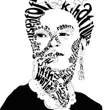 My project in Hand-Drawn Typographic Portrait course. Traditional illustration, Ink Illustration, Lettering, and Portrait Drawing project by Susan Carter - 06.22.2020