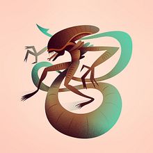 Xenomorph. Character Design, Digital Illustration, Traditional illustration, and Vector Illustration project by Nathan Jurevicius - 06.24.2020