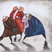 My project illustrations on the story The OVERCOAT by GOGOL. Projekt z dziedziny Trad, c i jna ilustracja użytkownika Nicolina Șterbeț - 26.06.2020