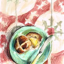 Hot Cross Buns. Projekt z dziedziny Trad, c i jna ilustracja użytkownika Laura McKendry - 24.06.2018