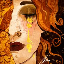 Releitura - Freyas /Golden Tears - Gustav Klimt. Digital Design project by auurelianoo - 06.24.2020