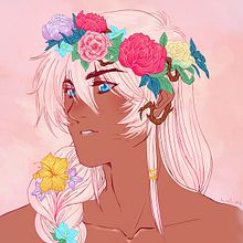 Flower crown. Un proyecto de Diseño, Diseño de personajes, Diseño digital, Ilustración tradicional e Ilustración digital de Silvia Texido Viyuela - 26.06.2020