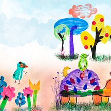 Mi Proyecto del curso: Técnicas de estampación para niños. Un proyecto de Collage, Estampación e Ilustración tradicional de Andrea Nogales - 26.06.2020