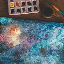 Mi galaxia! :). Traditional illustration, and Watercolor Painting project by Daniela López - 06.26.2020