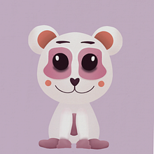 Caricatura de oso rosa (principiante) . Ilustração digital projeto de bottleana - 27.06.2020