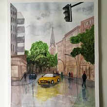 cabriolet on a rainy day :). Un proyecto de Pintura de vera_elisabeth - 28.06.2020