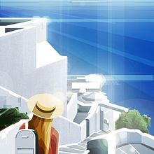 Santorini.. Een project van Traditionele illustratie van Sergio Picazo Ferro - 28.06.2020