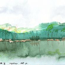 Acuarela al lago. Fine Arts, Painting, and Watercolor Painting project by sara navarro - 06.29.2020