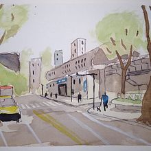Paisajes urbanos en acuarela: Estación Barrancas de Belgrano, CABA. Un progetto di Pittura ad acquerello di Juan Francisco Lukac - 29.06.2020