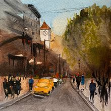 My project in Urban Landscapes in Watercolor course. Watercolor Painting project by susiemceldowney_1 - 06.29.2020