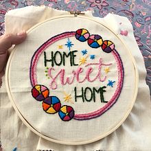 home sweet home. Bordado projeto de Marian Suarez - 20.03.2020