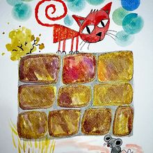 gato cantando en la noche. Children's Illustration, Traditional illustration, and Watercolor Painting project by Fredy Polo - 06.30.2020