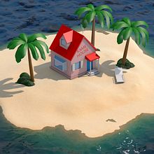 Render Kame House en C4D. 3D, and 3D Animation project by Andrés Felipe Torres Romero - 06.30.2020
