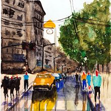 Mi Proyecto del curso: Paisajes urbanos en acuarela. Fine Arts, Architectural Illustration, L, and scape Architecture project by Andres Perez - 07.01.2020