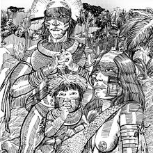 brazilian Indians. Traditional illustration project by Marcelo Ponte - 07.02.2018