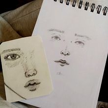 Intentando hacer rostros .✧ ☽☆ ¸.·*٩( 'ω' )و. Pencil Drawing project by mao - 07.02.2020