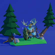 My project in Low Poly Character Modeling for Video Games course. 3D Character Design project by skodvirr - 07.07.2020