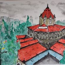 My project in Architectural Sketching with Watercolor and Ink course. Projekt z dziedziny Malowanie akwarelą użytkownika vikrant_labde - 03.07.2020