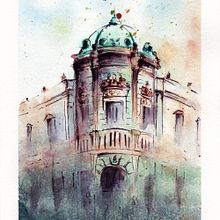 Mi Proyecto del curso: Dibujo arquitectónico con acuarela y tinta Ein Projekt aus dem Bereich Architektur, Zeichnung, Traditionelle Illustration, Architektonische Illustration und Aquarellmalerei von carlos canseco - 03.07.2020