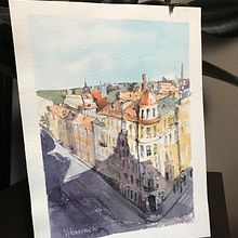 My project in Architectural Sketching with Watercolor and Ink course. Projekt z dziedziny Malowanie akwarelą użytkownika Anastasia Alekna - 04.07.2020