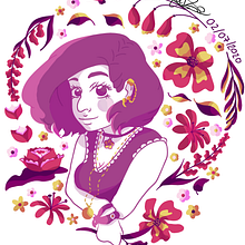 My project in Illustrated portraits with botanical elements course. Een project van Traditionele illustratie van Corina Ruano - 04.07.2020