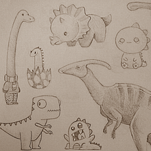 Mi Proyecto del curso: Dinosaurios, piñas y cactus.. Traditional illustration, Design, Fine Arts, Painting, Creativit, Creating with Kids, and Sketchbook project by Ruth Reuveni - 06.30.2020