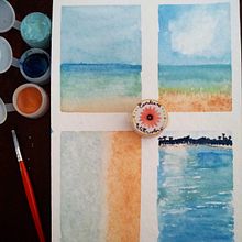 Beach set Handmade Watercolors. Un progetto di Pittura ad acquerello di Eli Candiani - 06.07.2020