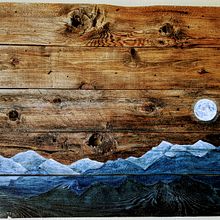 Mountains at Night. Un proyecto de Pintura acrílica de Shirley Tate - 27.05.2020