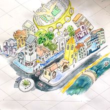 Meu projeto do curso: A arte de desenhar: transforme seus rabiscos em arte. Watercolor Painting project by Cynthia Dorneles - 07.22.2020