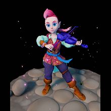 Hallabarda, la gnoma violinista. 3D, e Design de personagens 3D projeto de Juan Carlos Canales - 05.03.2020