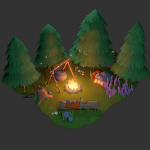 Cita en el bosque. 3D, e 3D Design projeto de Juan Carlos Canales - 23.04.2020