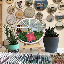 Girl and leaves embroidery. Embroider project by Kseniia Guseva - 05.24.2020