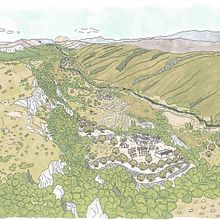 Archaeological Illustration: Landscape Archaeology. Traditional illustration project by Nuria Otero - 07.07.2020