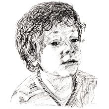 Niño. Desenho de retrato e Ilustração com tinta projeto de Begoña Blázquez Parro - 30.06.2020