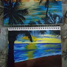 My First 2 Beach Sunsets by Hand. Design, and Digital Illustration project by Juancarlo Diaz Cintron - 07.08.2020