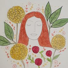 Meu projeto do curso: Retrato ilustrado com elementos botânicos. Un progetto di  di Kelly Agostinho - 08.07.2020