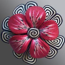 Broche en arcilla polimérica. Artesanato projeto de Monica Resta - 09.07.2020