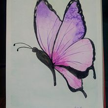 Mi Proyecto del curso: Técnicas modernas de acuarela Mariposa con efecto de la combinación de acuarelas y sal. Un progetto di Creatività di Adriana Carolina Romero Garizao - 13.07.2020