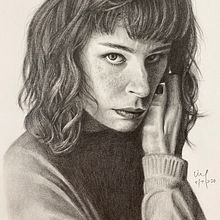 Realistic Portrait final project . Pencil Drawing project by Lau Chooi Ling - 07.10.2020