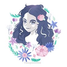 My project in Illustrated portraits with botanical elements course. Un proyecto de Ilustración digital, Ilustración tradicional y Dibujo de Retrato de Ruby Perez - 12.07.2020