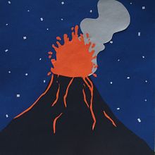 Volcán de papel . Colaj și Artizanat din hârtie de Ximena Vega - 04.01.2020