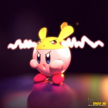  KIRBY-PIKACHU 3D. Un progetto di 3D, Animazione 3D, Character design 3D, Illustrazione digitale e Postproduzione fotografica di Renzo Franco Yalli Gálvez - 16.12.2018