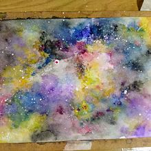 Galaxia. Traditional illustration, and Watercolor Painting project by Diego Caballero - 07.13.2020