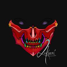 Bloody Mask. Traditional illustration, and Digital Illustration project by 4Konni - 04.23.2019