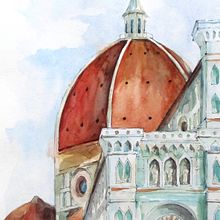 My project in Architectural Sketching with Watercolor and Ink course. Watercolor Painting project by Natalia Datishvili - 07.15.2020
