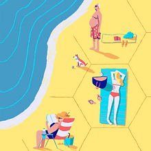 Temporada de playa. Animation, 2D Animation, and Traditional illustration project by Dani Maiz - 07.13.2020