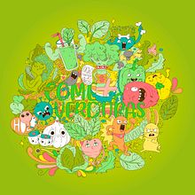 Vegetales: Ilustración vectorial con estilo doodle. Digital Drawing, Design, Character Design, and Traditional illustration project by daniela constanzo oporto - 07.14.2020
