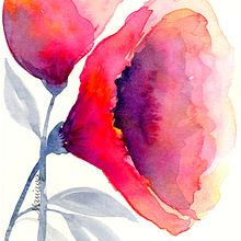 Aquarella Tulipan Abstracto. Watercolor Painting project by Francis Morales - 05.14.2020