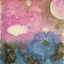 Mi Proyecto del curso: Técnicas modernas de acuarela. Galaxia. Traditional illustration project by tiziana_cortivo01 - 10.09.2020